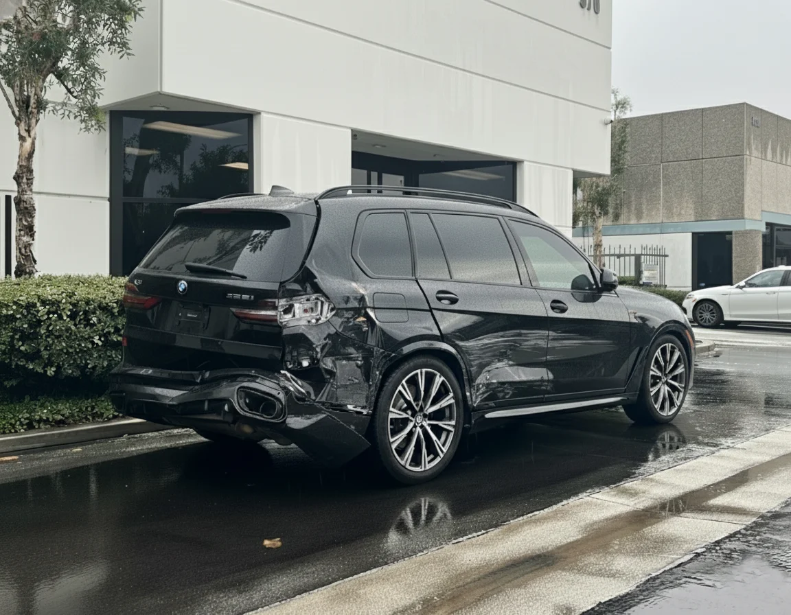 2022 BMW X7 xDrive40i before repair, with rear end collision damage